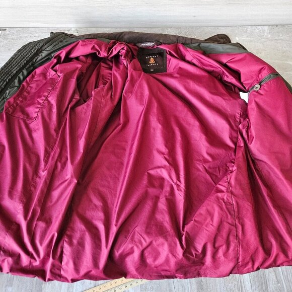 Robert Talbott Willow Creek Quilted Chore Coat Olive Button Zip Jacket Size M - Picture 9 of 16